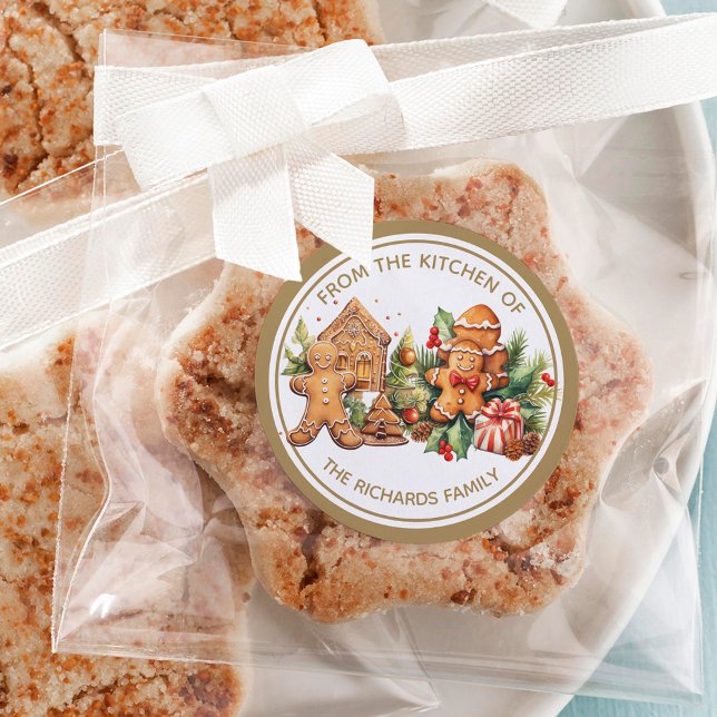 Gingerbread Cookies Christmas Baking Classic Round Sticker (Creator Uploaded)