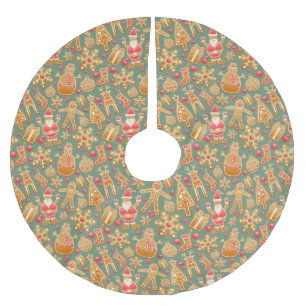 Gingerbread/cookies/Christmas Brushed Polyester Tree Skirt