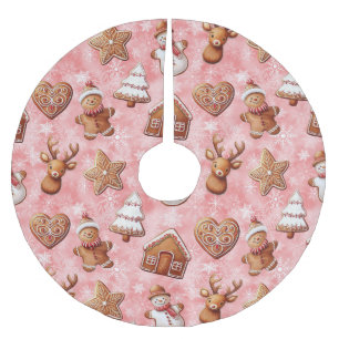 Gingerbread Cookies Christmas Brushed Polyester Tree Skirt