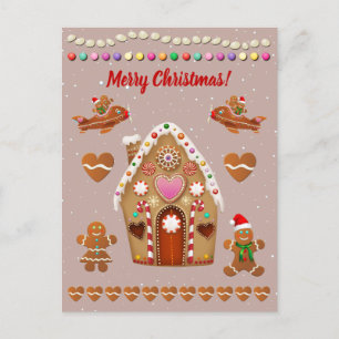 Gingerbread Cookies Christmas Celebration Holiday Postcard