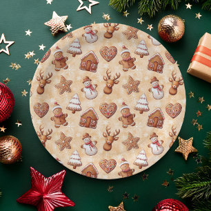 Gingerbread Cookies Christmas Paper Plate