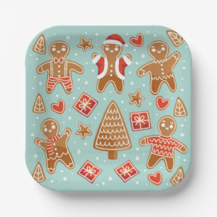Gingerbread Cookies Christmas Paper Plate