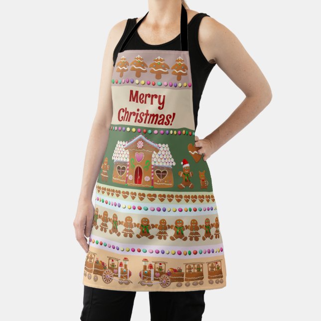 Gingerbread Cookies Christmas Party Apron (Insitu)
