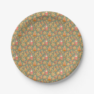 Gingerbread/cookies/Christmas patterned  Paper Plate