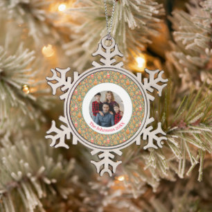 Gingerbread Cookies Christmas Photo Snowflake Pewter Christmas Ornament