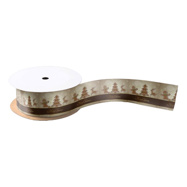 Gingerbread Cookies - Christmas Ribbon Satin Ribbon (Spool)
