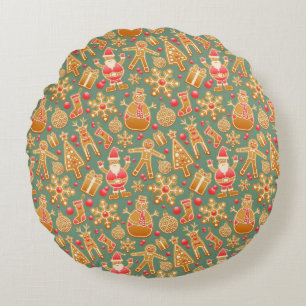 Gingerbread/cookies/Christmas Round Cushion
