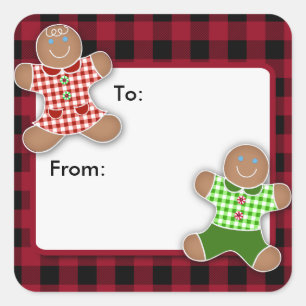 Gingerbread Cookies Christmas Square Stickers