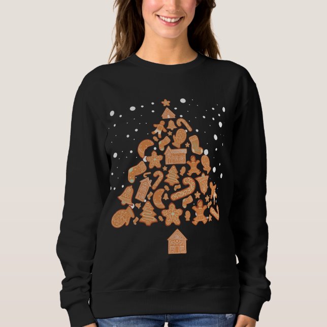 Gingerbread Cookies Christmas Tree Gingerbread Dec Sweatshirt (Front)