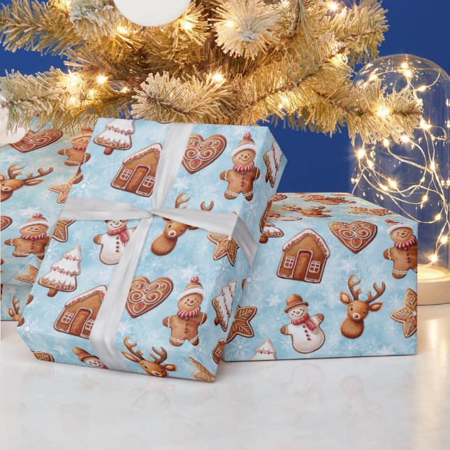 Gingerbread Cookies Christmas Wrapping Paper (Holidays)