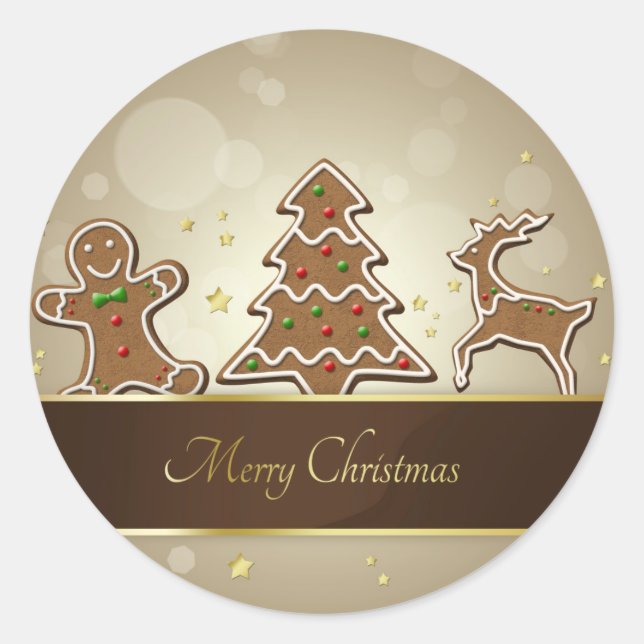 Gingerbread Cookies Classic Round Sticker (Front)