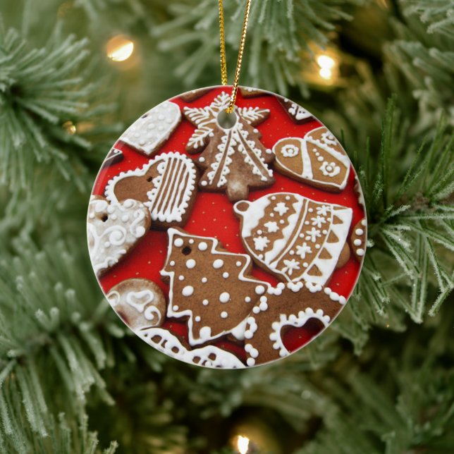 Gingerbread Cookies Festive Holiday Baking Ceramic Tree Decoration (Tree)