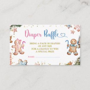 Gingerbread Cookies Gender Reveal Diaper Raffle Enclosure Card