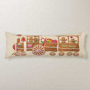 Gingerbread Cookies' Happy Train Body Cushion