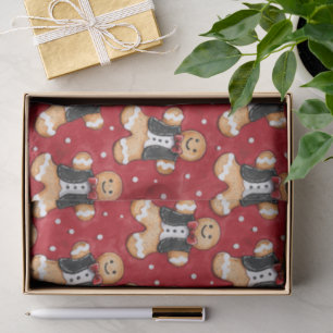 Gingerbread Cookies in Tuxedos Christmas Tissue Paper