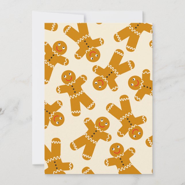 Gingerbread Cookies on cream  Holiday Card (Front)
