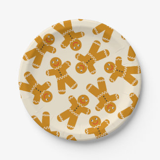 Gingerbread Cookies on cream  Paper Plate