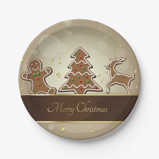 Gingerbread Cookies Paper Plate (Front)