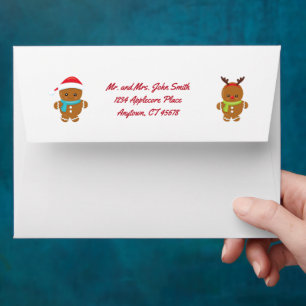 Gingerbread Cookies Personalised Return Address Envelope