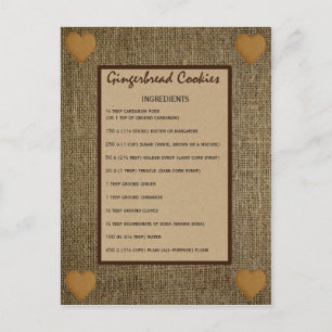 Gingerbread cookies recipe - Pepparkaka Postcard