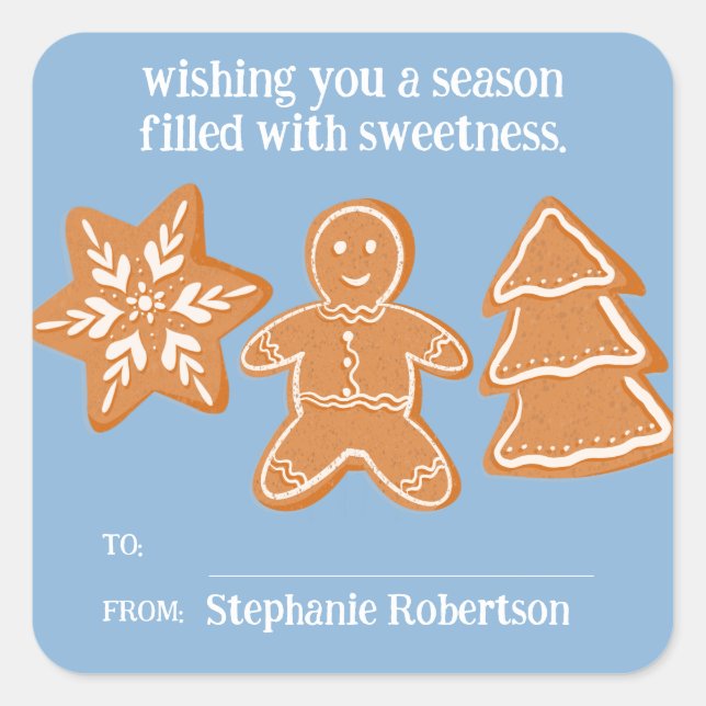 Gingerbread Cookies Square Sticker (Front)