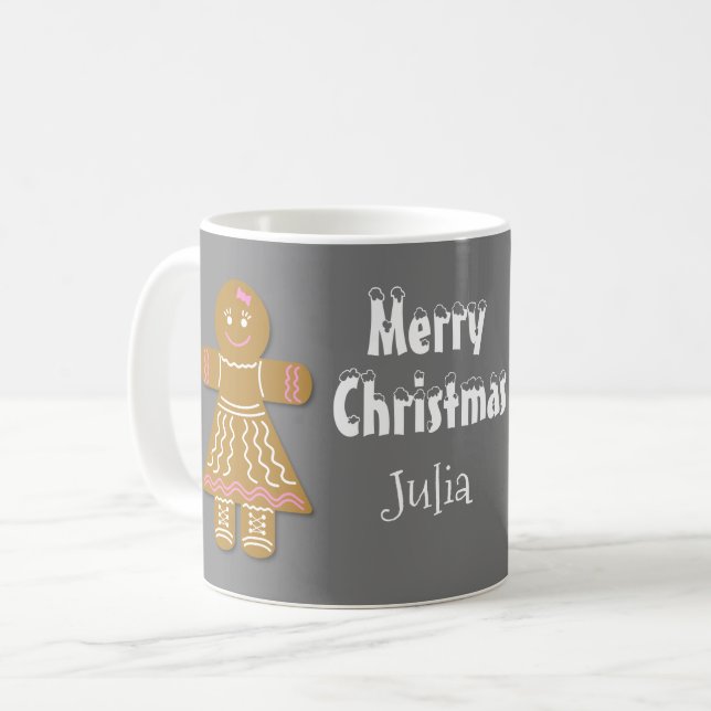 Gingerbread Cookies Whimsical Magical Snow Xmas  Coffee Mug (Front Left)