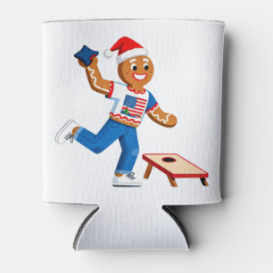 Gingerbread Cornhole Christmas 2026 Holiday Tailga Can Cooler