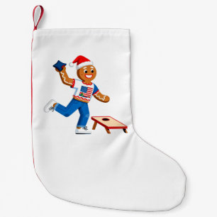 Gingerbread Cornhole Christmas 2026 Holiday Tailga Small Christmas Stocking