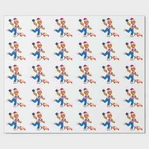 Gingerbread Cornhole Christmas 2026 Holiday Tailga Wrapping Paper