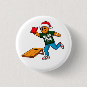 Gingerbread Cornhole Christmas Sport Holiday 3 Cm Round Badge