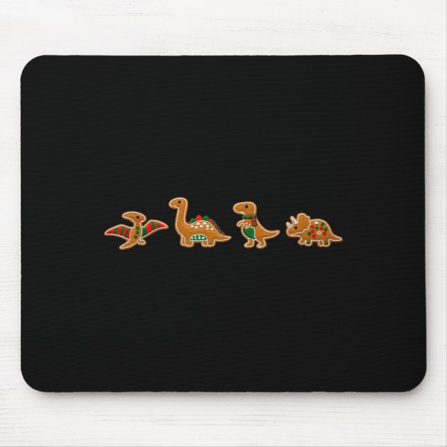 Gingerbread Costume Dinosaur Christmas Cookie Baki Mouse Mat (Front)