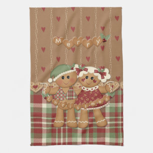 Gingerbread Country Christmas Tea Towel