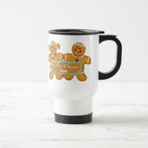 Gingerbread Couple First Christmas Travel Mug