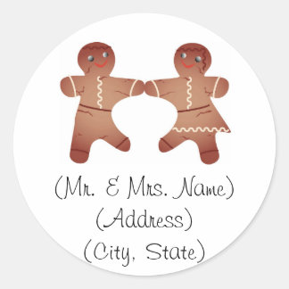 Gingerbread Couple Holiday Address Labels