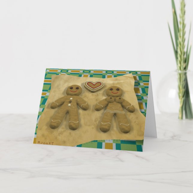 Gingerbread couple holiday card (Front)