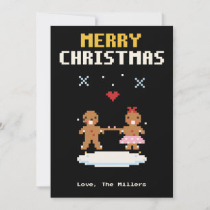 Gingerbread Couple Pixel Art Christmas Card