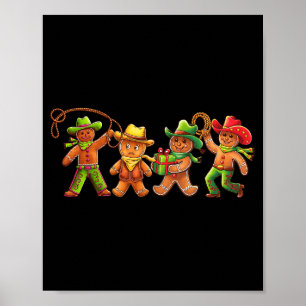 Gingerbread Cowboy Christmas Cookie Baker Western  Poster