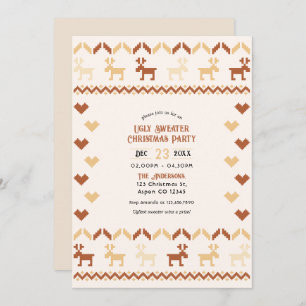 Gingerbread Cozy Ugly Sweater Christmas Party Invitation