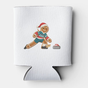 Gingerbread Curling Christmas 2026 Holiday Winter Can Cooler