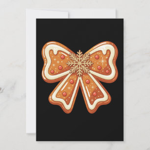 Gingerbread Cute Coquette Bow Christmas Girly Xmas Holiday Card
