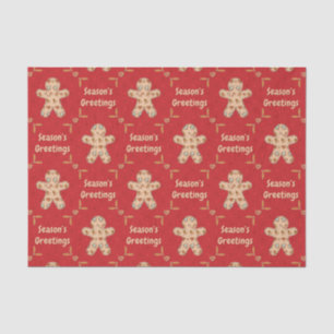 Gingerbread Cutout Seasons Greetings Tissue Paper