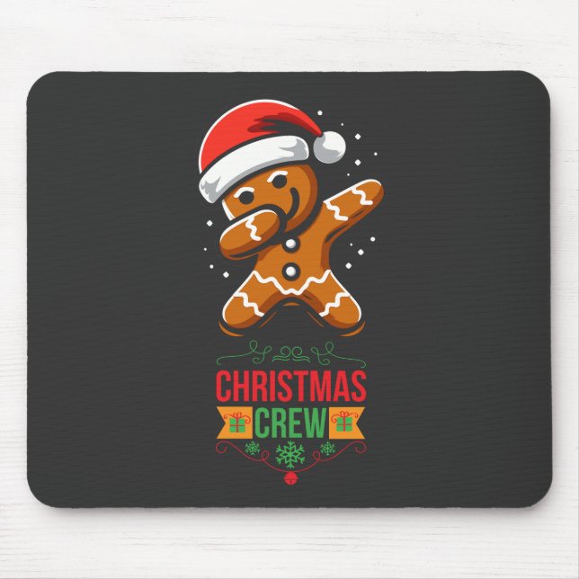 Gingerbread Dabbing Christmas Mouse Mat (Front)