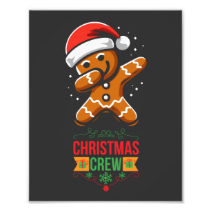 Gingerbread Dabbing Christmas Photo Print