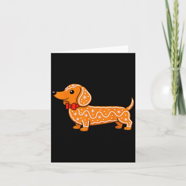 Gingerbread Dachshund Christmas Cute Weiner Dog  Card (Front)