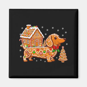 Gingerbread Dachshund Christmas Tree House Cookie Magnet