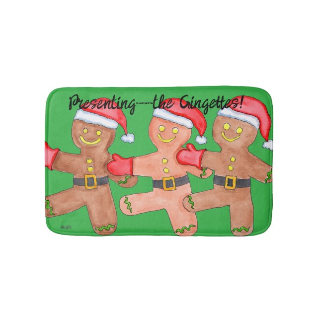 Gingerbread Dancers Bath Mat (Front)