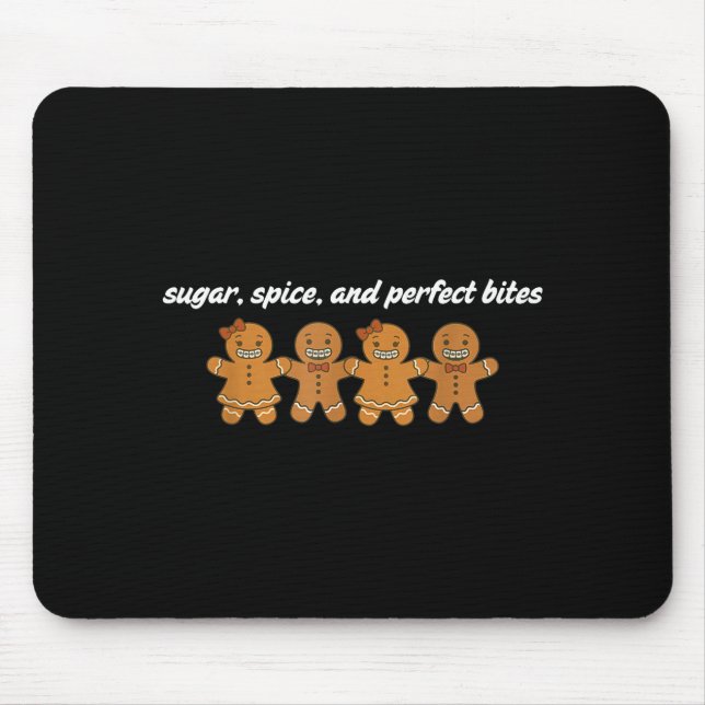 Gingerbread Dental Christmas Ortho Squad Orthodont Mouse Mat (Front)