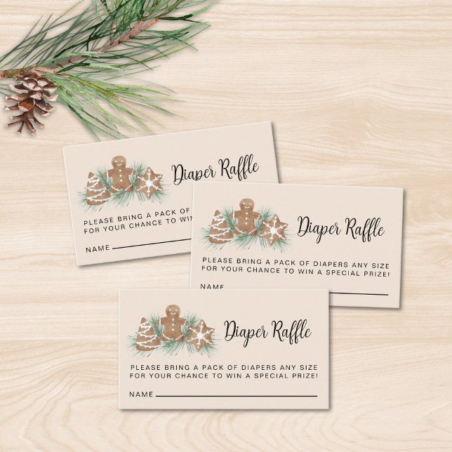 Gingerbread Diaper Raffle Baby Shower  Enclosure Card (Creator Uploaded)