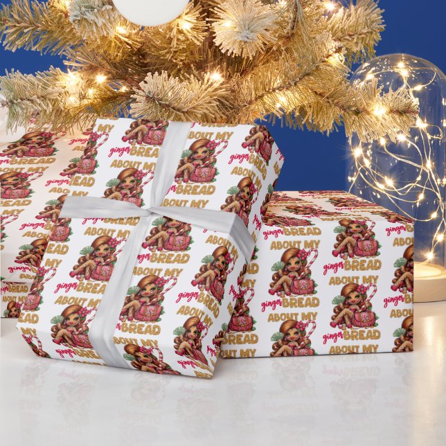 Gingerbread Diva Funny Urban Christmas Wrapping Paper (Holidays)