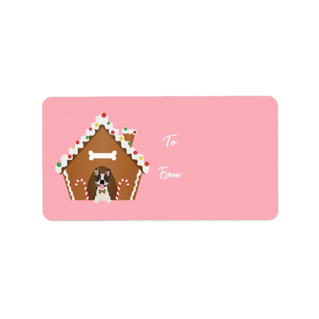 Gingerbread Dog House Christmas  Label (Front)